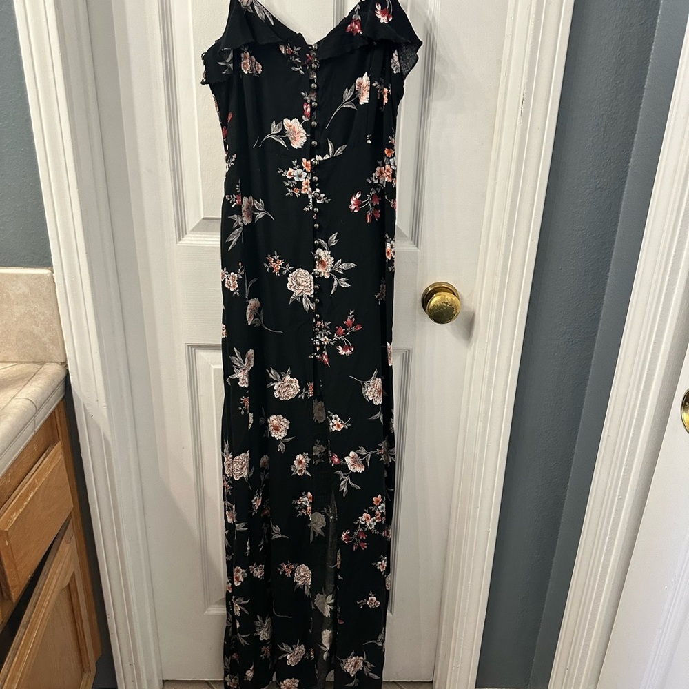 Y2K Gypsies & Moondust Floral Black Maxi Dress. Babydoll, Vintage, weddings